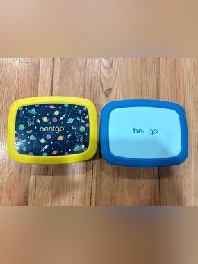 Bentgo Kids Blue and Yellow Lunch Box Set